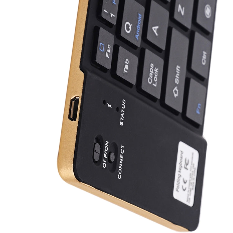 GK228 Ultra-thin Foldable Bluetooth V3.0 Keyboard, Built-in Holder, Support Android / iOS / Windows System (Gold) - Wireless Keyboard by PMC Jewellery | Online Shopping South Africa | PMC Jewellery | Buy Now Pay Later Mobicred