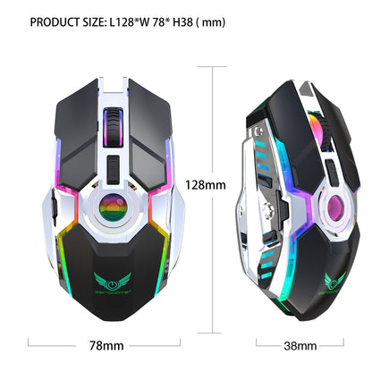 ZERODATE T30 2.4GHz 2400DPI Three-speed Adjustable RGB Backlight Wireless Optical Mouse (Black) - Wireless Mice by ZERODATE | Online Shopping South Africa | PMC Jewellery | Buy Now Pay Later Mobicred