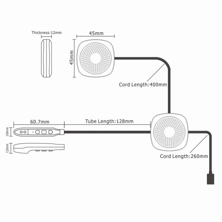 T2 Bluetooth V5.0 Helmet Headset 5V for Motorcycle Driving with Anti-interference Microphone - Motorcycle Walkie Talkie by PMC Jewellery | Online Shopping South Africa | PMC Jewellery | Buy Now Pay Later Mobicred