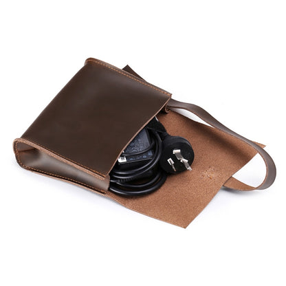 Universal Genuine Leather Business Power Adapter Laptop Tablet Bag with Cable Winder, For 13.3 inch and Below Macbook, Samsung, Lenovo, Sony, DELL Alienware, CHUWI, ASUS, HP(Coffee) - 13.3 inch by PMC Jewellery | Online Shopping South Africa | PMC Jewellery | Buy Now Pay Later Mobicred