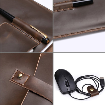 Universal Genuine Leather Business Power Adapter Laptop Tablet Bag with Cable Winder, For 13.3 inch and Below Macbook, Samsung, Lenovo, Sony, DELL Alienware, CHUWI, ASUS, HP - 13.3 inch by PMC Jewellery | Online Shopping South Africa | PMC Jewellery | Buy Now Pay Later Mobicred