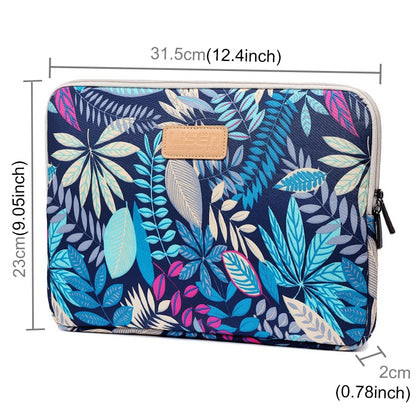 Lisen 12 inch Sleeve Case Colorful Leaves Zipper Briefcase Carrying Bag for iPad, Macbook, Samsung, Lenovo, Sony, DELL Alienware, CHUWI, ASUS, HP, 12 inch and Below Laptops / Tablets(Blue) - 12.1 inch by PMC Jewellery | Online Shopping South Africa | PMC Jewellery | Buy Now Pay Later Mobicred