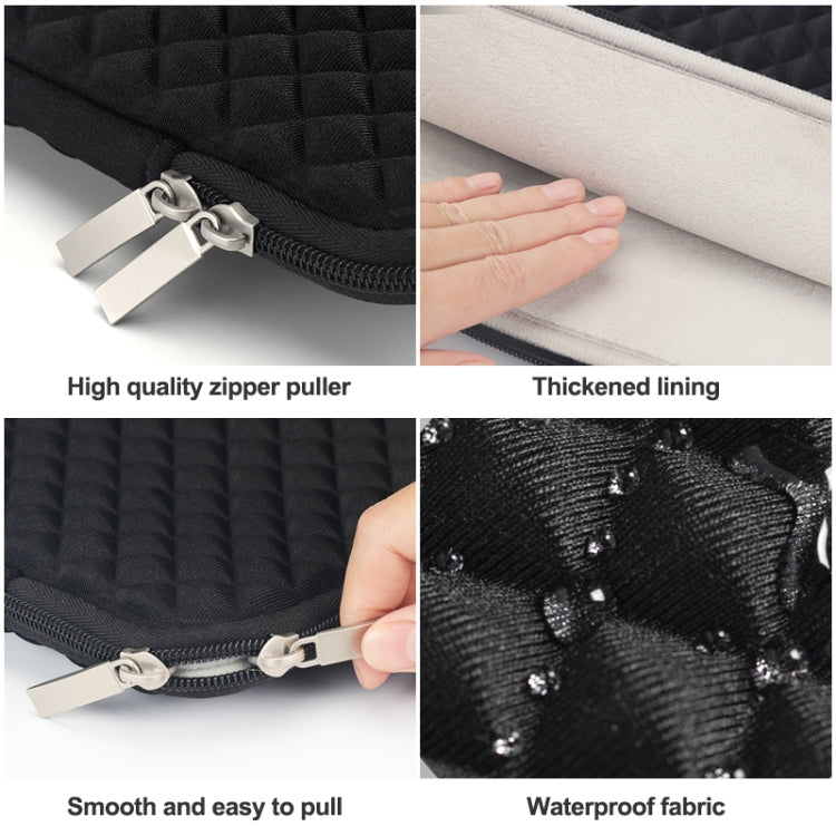 Diamond Texture Laptop Liner Bag, Size: 13.3 inch (Black) - 13.3 inch by PMC Jewellery | Online Shopping South Africa | PMC Jewellery | Buy Now Pay Later Mobicred