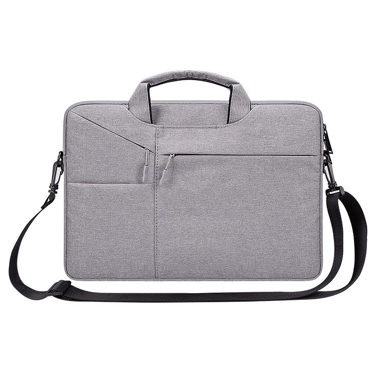 ST02S Waterproof Tear Resistance Hidden Portable Strap One-shoulder Handbag for 15.6 inch Laptops, with Suitcase Belt(Light Grey) - 15.6 - 17 inch by PMC Jewellery | Online Shopping South Africa | PMC Jewellery | Buy Now Pay Later Mobicred