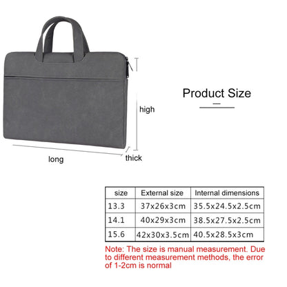 ST06 Waterproof PU Leather Zipper Hidden Portable Strap One-shoulder Handbag for 15.6 inch Laptops, with Suitcase Belt (Dark Gray) - 15.6 - 17 inch by PMC Jewellery | Online Shopping South Africa | PMC Jewellery | Buy Now Pay Later Mobicred