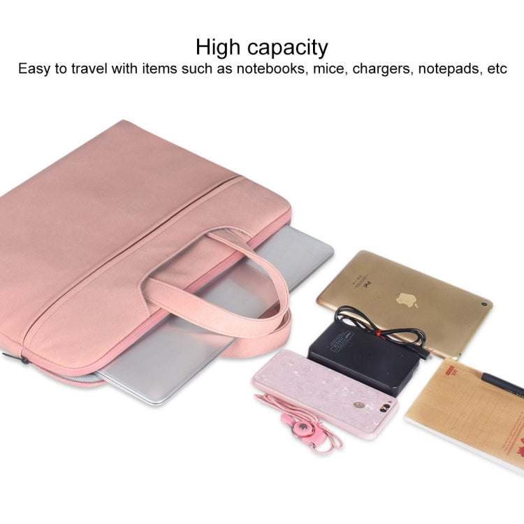 ST06 Waterproof PU Leather Zipper Hidden Portable Strap One-shoulder Handbag for 15.6 inch Laptops, with Suitcase Belt (Pink) - 15.6 - 17 inch by PMC Jewellery | Online Shopping South Africa | PMC Jewellery | Buy Now Pay Later Mobicred