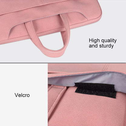 ST06S Waterproof PU Leather Zipper Hidden Portable Strap One-shoulder Handbag for 13.3 inch Laptops, with Magic Stick & Suitcase Belt (Pink) - 13.3 inch by PMC Jewellery | Online Shopping South Africa | PMC Jewellery | Buy Now Pay Later Mobicred