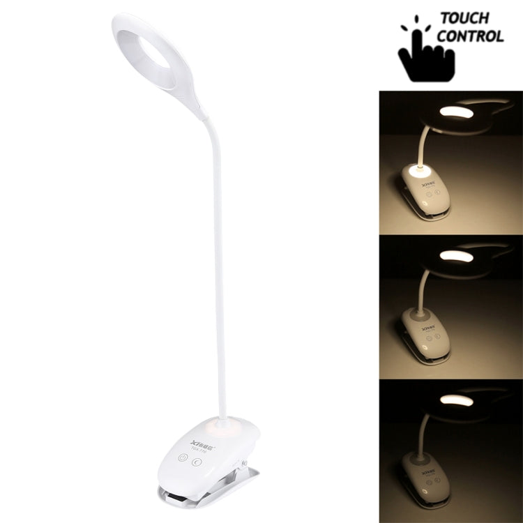 TGX-770 3-grade Brightness Touch Dimmer LED Desk Lamp, 28 LEDs Flexible Goose Neck Hollow Ring Design Eye Protection Light with Clip & Small Night Light Function - Desk Lamps by PMC Jewellery | Online Shopping South Africa | PMC Jewellery | Buy Now Pay Later Mobicred