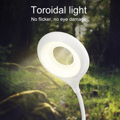 TGX-770 3-grade Brightness Touch Dimmer LED Desk Lamp, 28 LEDs Flexible Goose Neck Hollow Ring Design Eye Protection Light with Clip & Small Night Light Function - Desk Lamps by PMC Jewellery | Online Shopping South Africa | PMC Jewellery | Buy Now Pay Later Mobicred