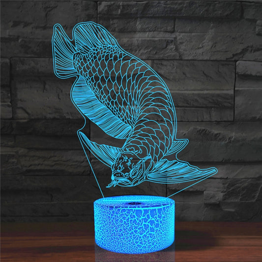 Fish Shape 3D Colorful LED Vision Light Table Lamp, 16 Colors Remote Control Version - Novelty Lighting by PMC Jewellery | Online Shopping South Africa | PMC Jewellery | Buy Now Pay Later Mobicred