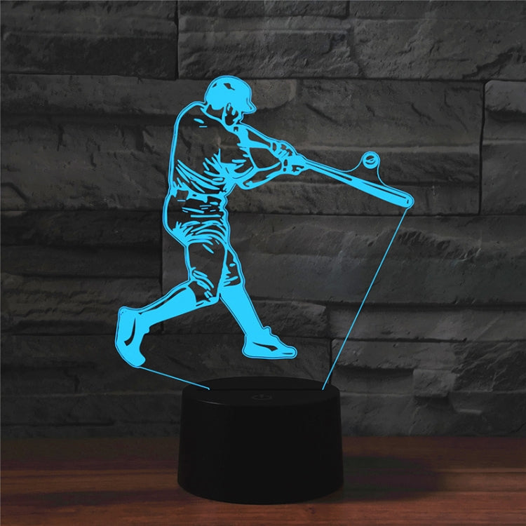 Playing Baseball Shape 3D Colorful LED Vision Light Table Lamp, USB Touch Version - Novelty Lighting by PMC TechLife | Online Shopping South Africa | PMC TechLife | Buy Now Pay Later Mobicred