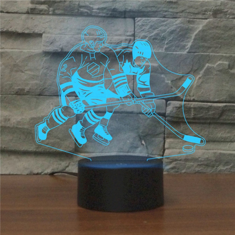 Playing Ice Hockey Shape 3D Colorful LED Vision Light Table Lamp, 16 Colors Remote Control Version - Novelty Lighting by PMC TechLife | Online Shopping South Africa | PMC TechLife | Buy Now Pay Later Mobicred