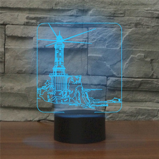 Lighthouse Shape 3D Colorful LED Vision Light Table Lamp, Crack Touch Version - Novelty Lighting by PMC Jewellery | Online Shopping South Africa | PMC Jewellery | Buy Now Pay Later Mobicred