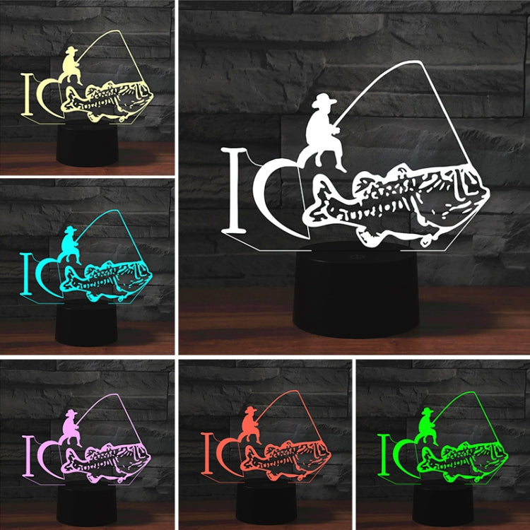 Fishing Shape 3D Colorful LED Vision Light Table Lamp, Charging Touch Version - Novelty Lighting by PMC TechLife | Online Shopping South Africa | PMC TechLife | Buy Now Pay Later Mobicred