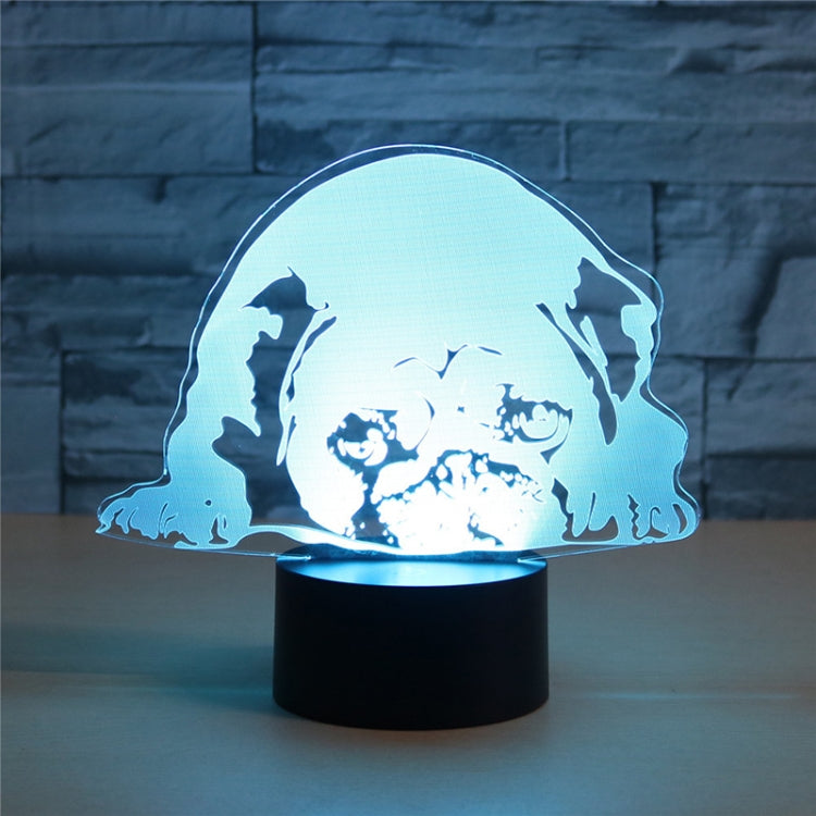 Prostrated Dog Shape 3D Colorful LED Vision Light Table Lamp, USB Touch Version - Novelty Lighting by PMC TechLife | Online Shopping South Africa | PMC TechLife | Buy Now Pay Later Mobicred