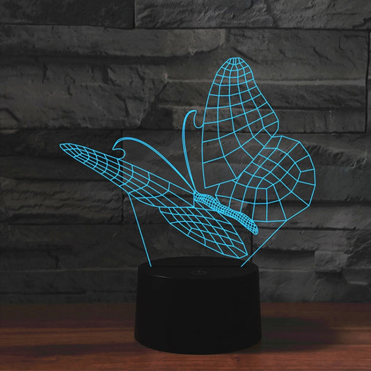 Butterfly Shape 3D Colorful LED Vision Light Table Lamp, Charging Touch Version - Novelty Lighting by PMC Jewellery | Online Shopping South Africa | PMC Jewellery | Buy Now Pay Later Mobicred