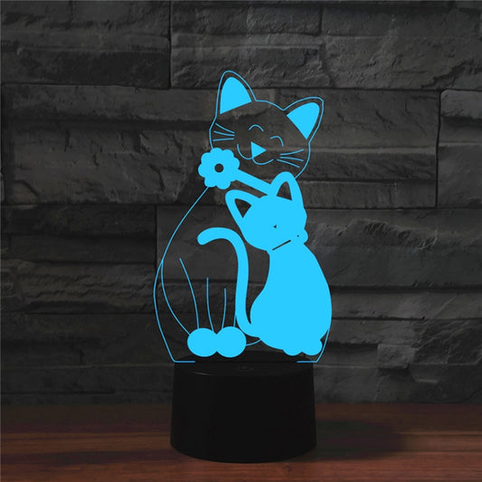 Cat Shape 3D Colorful LED Vision Light Table Lamp, 16 Colors Remote Control Version - Novelty Lighting by PMC Jewellery | Online Shopping South Africa | PMC Jewellery | Buy Now Pay Later Mobicred