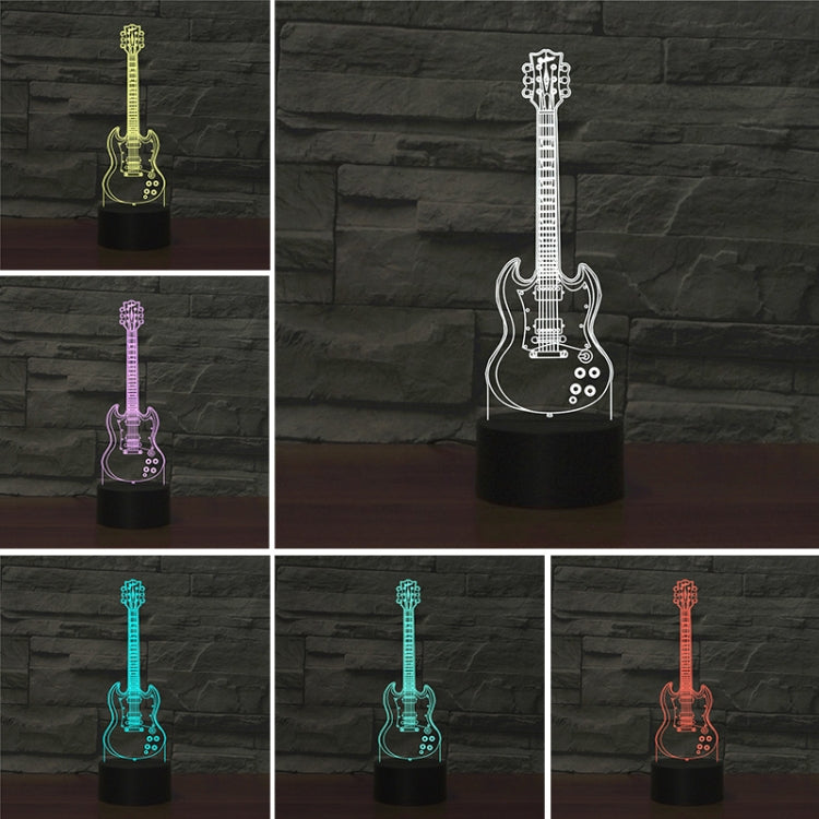 Five-string Guitar Shape 3D Colorful LED Vision Light Table Lamp, Crack Touch Version - Novelty Lighting by PMC TechLife | Online Shopping South Africa | PMC TechLife | Buy Now Pay Later Mobicred