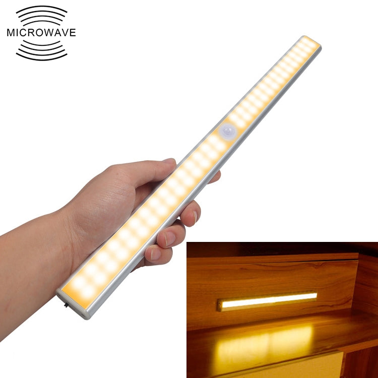 2.8W 60 LEDs Warm White Wide Screen Intelligent Human Body Sensor Light LED Corridor Cabinet Light, USB Charging Version - Sensor LED Lights by PMC TechLife | Online Shopping South Africa | PMC TechLife | Buy Now Pay Later Mobicred