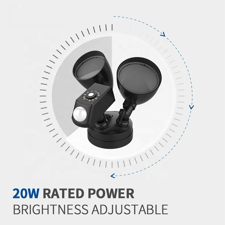 20W LED Smart Sensor Outdoor Floodlight with 1080P Security Camera, 5000K White Light (Black) - Street Lights by PMC Jewellery | Online Shopping South Africa | PMC Jewellery | Buy Now Pay Later Mobicred