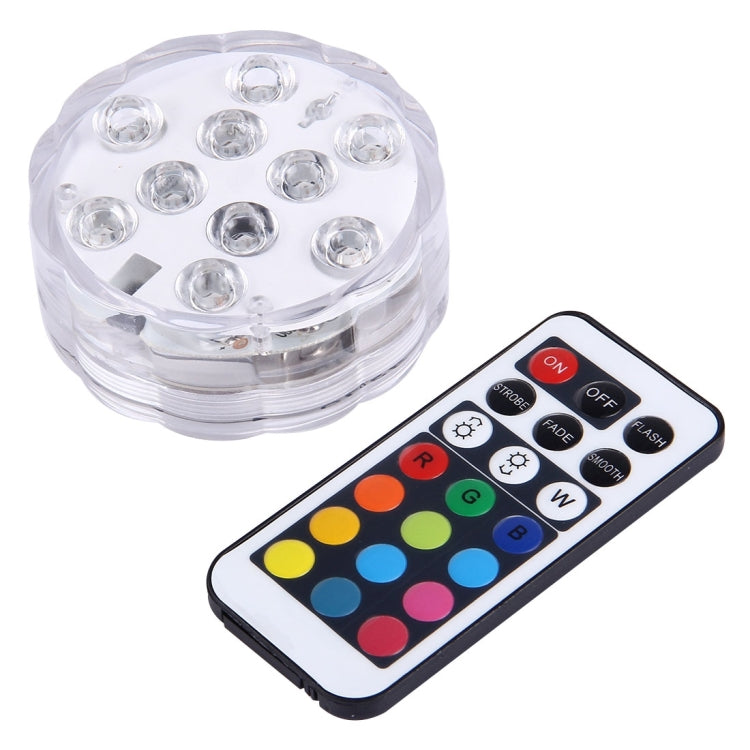Waterproof Submersible LED Light, 10 LEDs Cylinder Remote Controlled with Remote Controllor, Remote Control Range(in Open Area): 24-30 Feet - Underwater Lights by PMC TechLife | Online Shopping South Africa | PMC TechLife