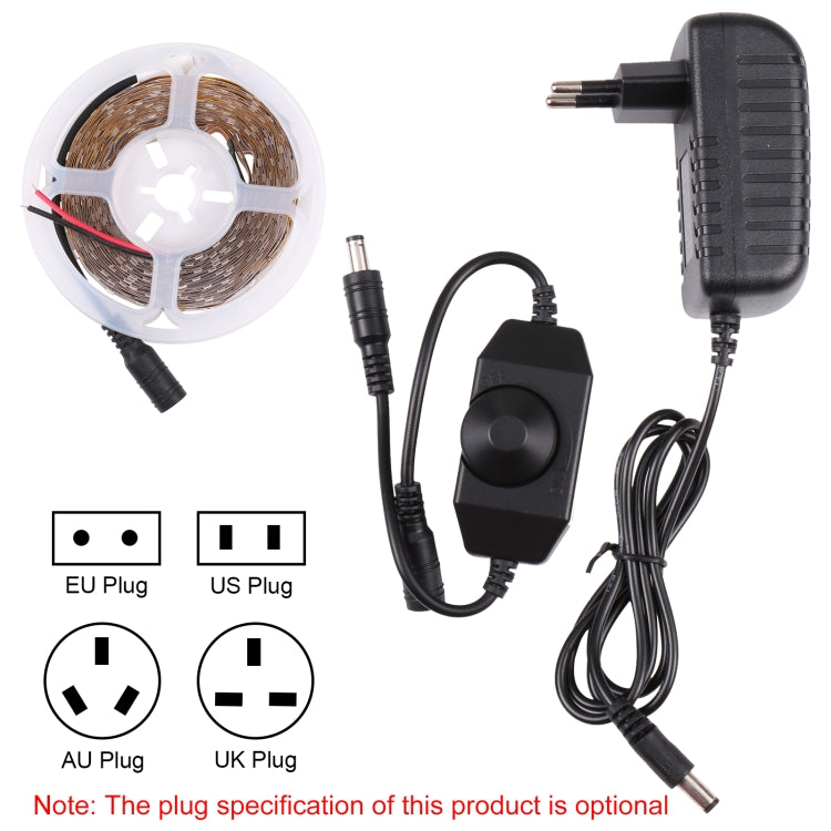 Bare Board 2835 SMD Dimmable White Light / Warm Light LED Rope Light, 60 LED/m, Length: 5m, 12V 2A 100-240V(US Plug) - Bare Board Light by PMC TechLife | Online Shopping South Africa | PMC TechLife | Buy Now Pay Later Mobicred