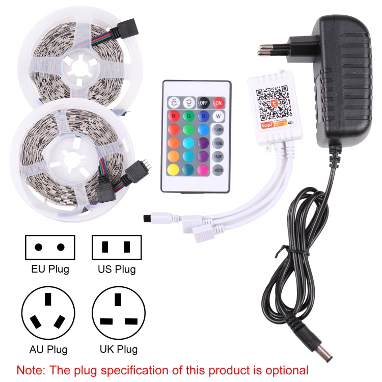 2pcs Bare Board 5050 SMD RGB LED Rope Light, 30 LED/m, Length: 5m, 12V 2A 100-240V, with 24 Keys Doodle Controller (EU Plug) - Bare Board Light by PMC TechLife | Online Shopping South Africa | PMC TechLife | Buy Now Pay Later Mobicred
