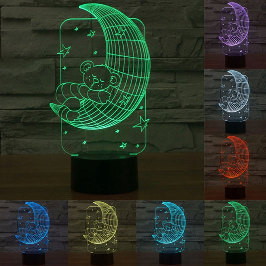 Moon Bears Style 3D Touch Switch Control LED Light , 7 Color Discoloration Creative Visual Stereo Lamp Desk Lamp Night Light - Novelty Lighting by PMC Jewellery | Online Shopping South Africa | PMC Jewellery | Buy Now Pay Later Mobicred