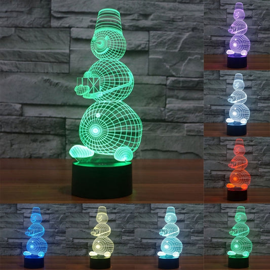 Snowman Style 3D Touch Switch Control LED Light , 7 Color Discoloration Creative Visual Stereo Lamp Desk Lamp Night Light - Novelty Lighting by PMC Jewellery | Online Shopping South Africa | PMC Jewellery | Buy Now Pay Later Mobicred