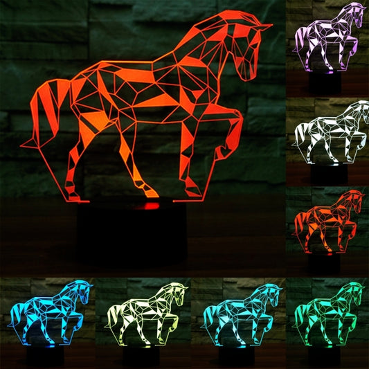 Horse Shape 3D Touch Switch Control LED Light , 7 Color Discoloration Creative Visual Stereo Lamp Desk Lamp Night Light - Novelty Lighting by PMC Jewellery | Online Shopping South Africa | PMC Jewellery | Buy Now Pay Later Mobicred