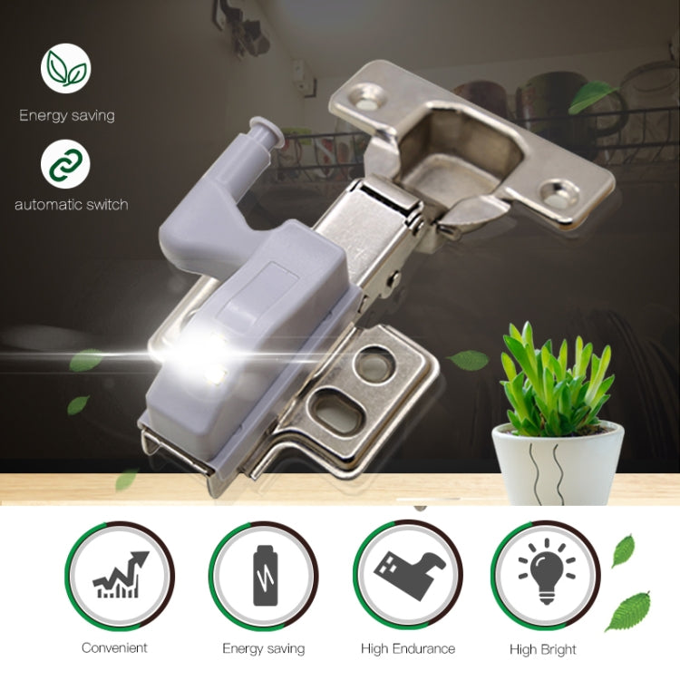 10 PCS 0.3W Universal Inner Hinge LED Sensor lamp Cupboard 3 LEDs Night light Auto ON/OFF Bulb(White Light) - Sensor LED Lights by PMC TechLife | Online Shopping South Africa | PMC TechLife | Buy Now Pay Later Mobicred