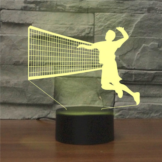 Playing Volleyball Shape 3D Colorful LED Vision Light Table Lamp, USB Touch Version - Novelty Lighting by PMC Jewellery | Online Shopping South Africa | PMC Jewellery | Buy Now Pay Later Mobicred