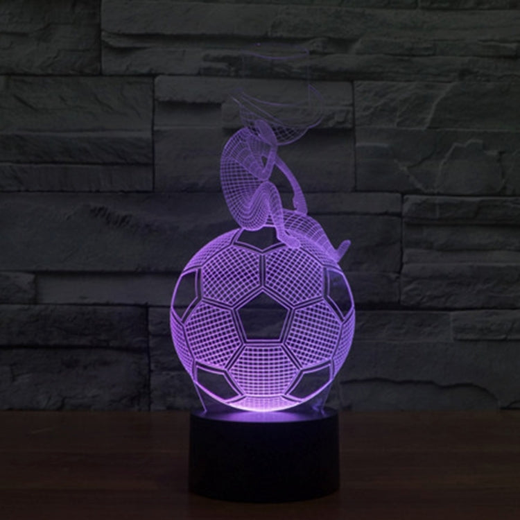 Thinking Football Style 3D Touch Switch Control LED Light Desk Lamp , 7 Colour Discoloration Creative Visual Stereo Lamp Night Light - Novelty Lighting by PMC TechLife | Online Shopping South Africa | PMC TechLife | Buy Now Pay Later Mobicred