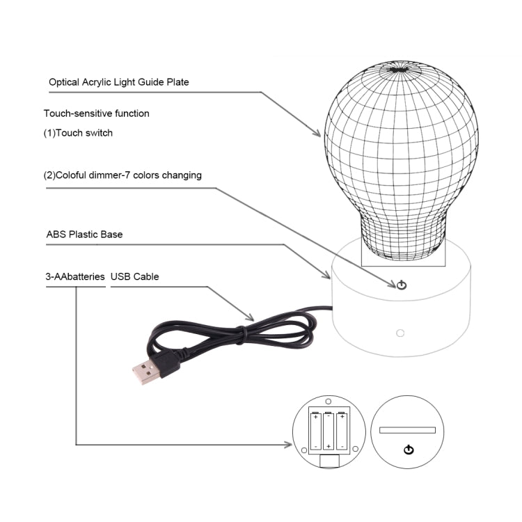 Lotus Style 3D Touch Switch Control LED Light , 7 Color Discoloration Creative Visual Stereo Lamp Desk Lamp Night Light - Novelty Lighting by PMC TechLife | Online Shopping South Africa | PMC TechLife | Buy Now Pay Later Mobicred