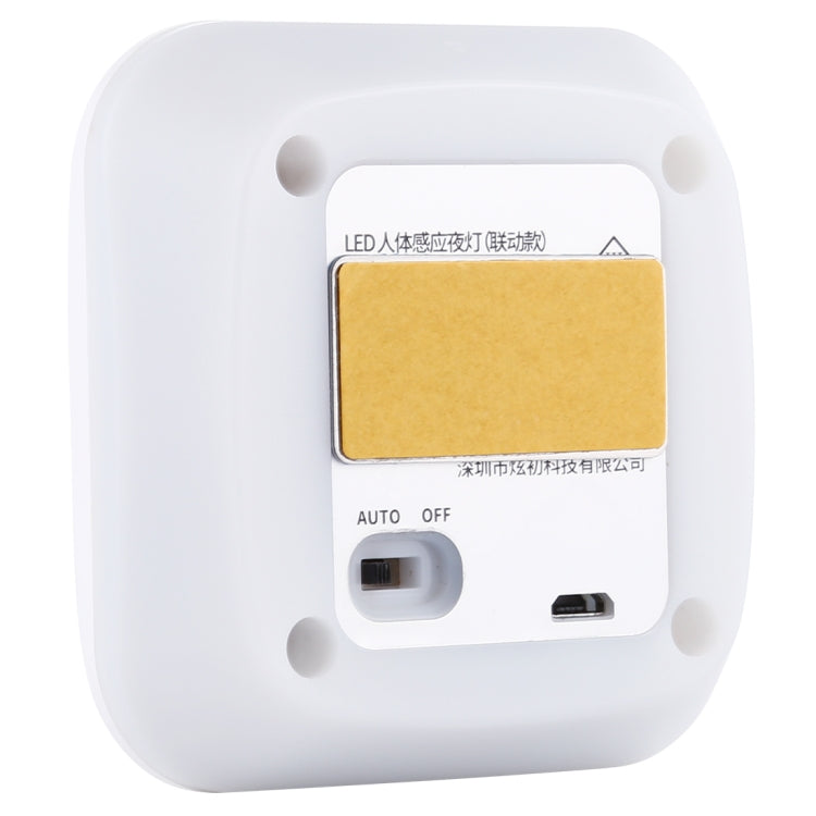 CL053 LED Square Human Body Sensor Light, Style: Linkage (Warm White) - Sensor LED Lights by PMC TechLife | Online Shopping South Africa | PMC TechLife | Buy Now Pay Later Mobicred