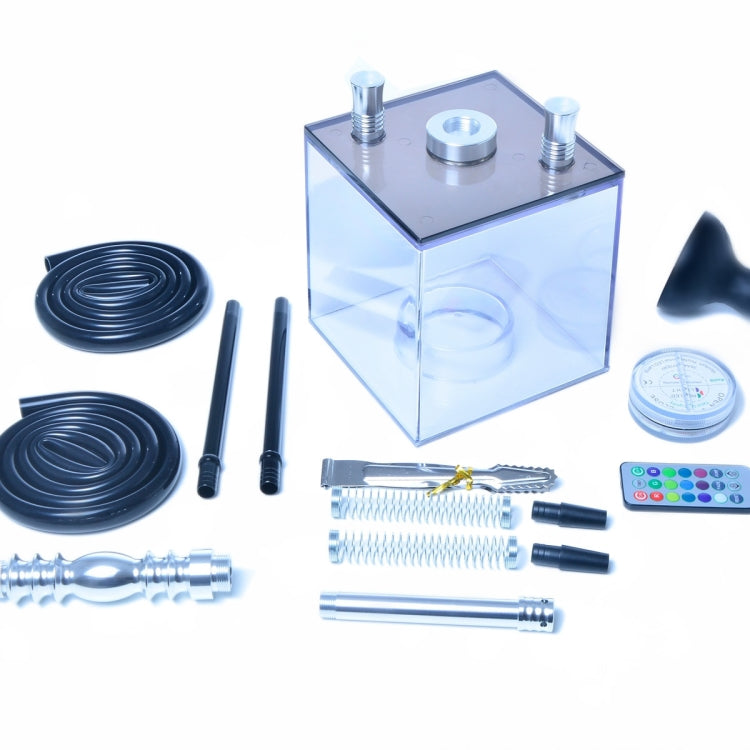 Cube Acrylic Double Pipe Hookah Set - free shipping - PMC TechLife - Order now!