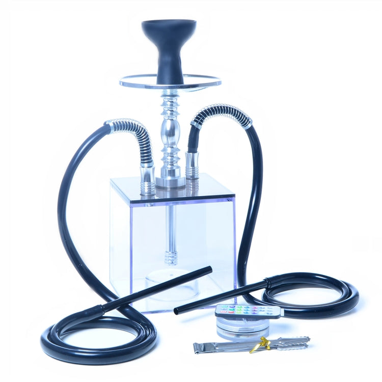 Cube Acrylic Double Pipe Hookah Set - free shipping - PMC TechLife - Order now!