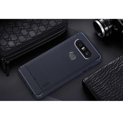 MOFI Brushed Texture Carbon Fiber TPU Case for LG Q8(Blue) - LG by MOFI | Online Shopping South Africa | PMC Jewellery | Buy Now Pay Later Mobicred