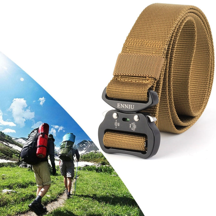 ENNIU 3.8cm Wide Aviation Aluminum Buckle Nylon Belt Adjustable Multifunction Training Belts (Brown) - Belts by PMC Jewellery | Online Shopping South Africa | PMC Jewellery | Buy Now Pay Later Mobicred