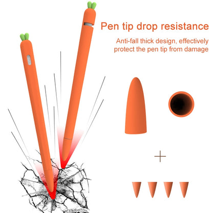 LOVE MEI For Apple Pencil 2 Carrot Shape Stylus Pen Silicone Protective Case Cover(Orange) - Pencil Accessories by LOVE MEI | Online Shopping South Africa | PMC Jewellery