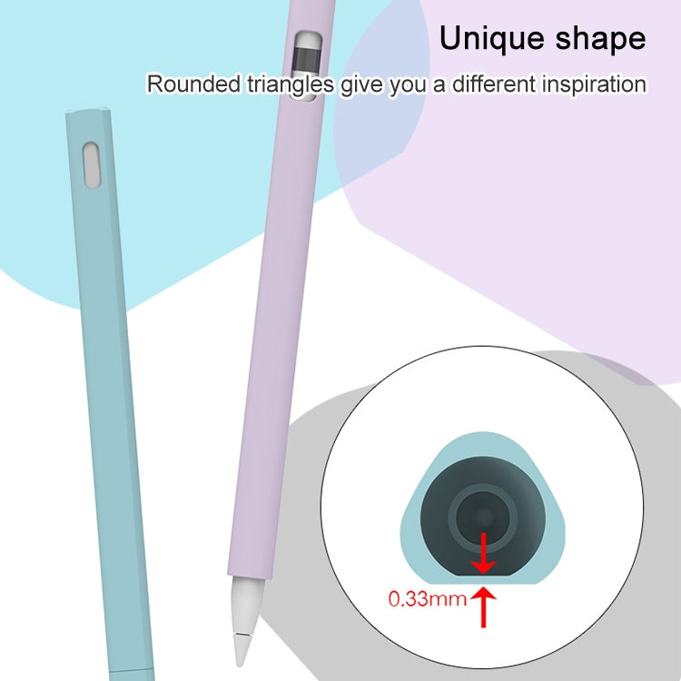 LOVE MEI For Apple Pencil 1 Triangle Shape Stylus Pen Silicone Protective Case Cover (Purple) - Pencil Accessories by LOVE MEI | Online Shopping South Africa | PMC TechLife