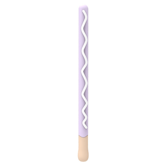 LOVE MEI For Apple Pencil 2 Stripe Design Stylus Pen Silicone Protective Case Cover (Purple) - Pencil Accessories by LOVE MEI | Online Shopping South Africa | PMC Jewellery