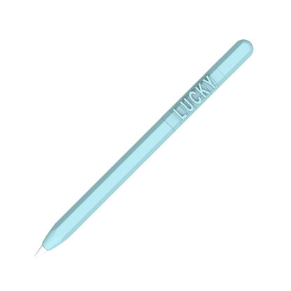 LOVE MEI For Apple Pencil 1 Number Letter Design Stylus Pen Silicone Protective Case Cover(Blue) - Pencil Accessories by LOVE MEI | Online Shopping South Africa | PMC Jewellery