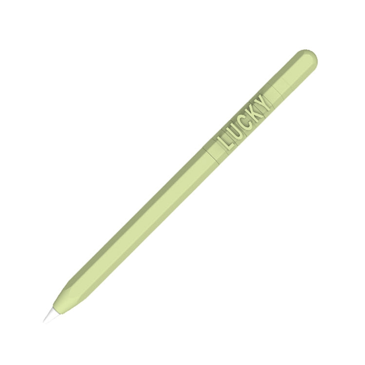 LOVE MEI For Apple Pencil 2 Number Letter Design Stylus Pen Silicone Protective Case Cover (Green) - Pencil Accessories by LOVE MEI | Online Shopping South Africa | PMC Jewellery