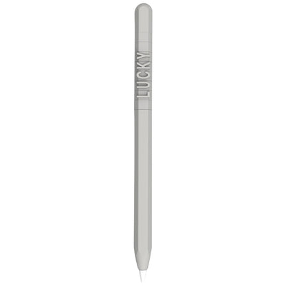 LOVE MEI For Apple Pencil 2 Number Letter Design Stylus Pen Silicone Protective Case Cover (Grey) - Pencil Accessories by LOVE MEI | Online Shopping South Africa | PMC Jewellery