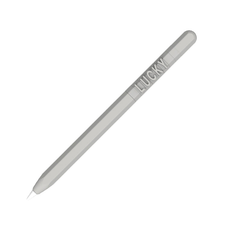 LOVE MEI For Apple Pencil 2 Number Letter Design Stylus Pen Silicone Protective Case Cover (Grey) - Pencil Accessories by LOVE MEI | Online Shopping South Africa | PMC Jewellery