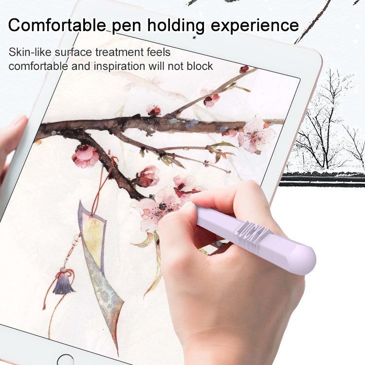 LOVE MEI For Apple Pencil 2 Number Letter Design Stylus Pen Silicone Protective Case Cover (Grey) - Pencil Accessories by LOVE MEI | Online Shopping South Africa | PMC Jewellery