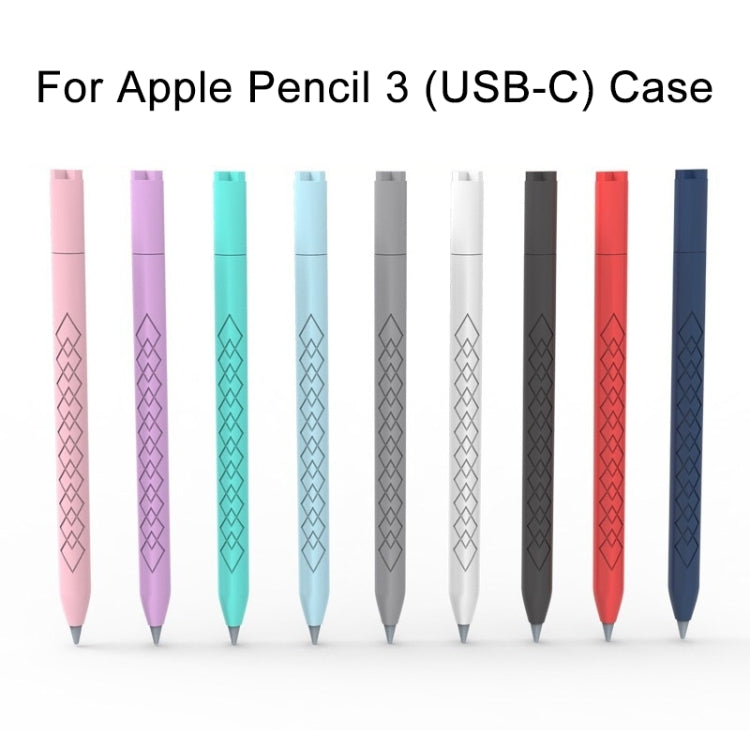 For Apple Pencil (USB-C) Diamond Pattern Silicone Stylus Pen Protective Case (Midnight Blue) - Pencil Accessories by PMC Jewellery | Online Shopping South Africa | PMC Jewellery | Buy Now Pay Later Mobicred
