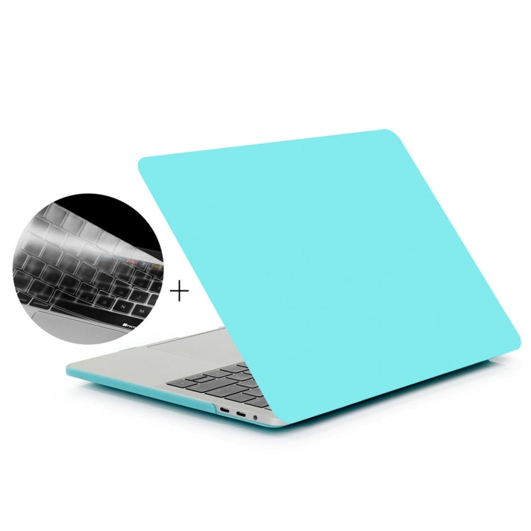 ENKAY Hat-Prince 2 in 1 Frosted Hard Shell Plastic Protective Case + Europe Version Ultra-thin TPU Keyboard Protector Cover for 2016 MacBook Pro 13.3 Inch with Touch Bar (A1706) (Blue) - MacBook Pro Cases by ENKAY | Online Shopping South Africa | PMC Jewellery | Buy Now Pay Later Mobicred