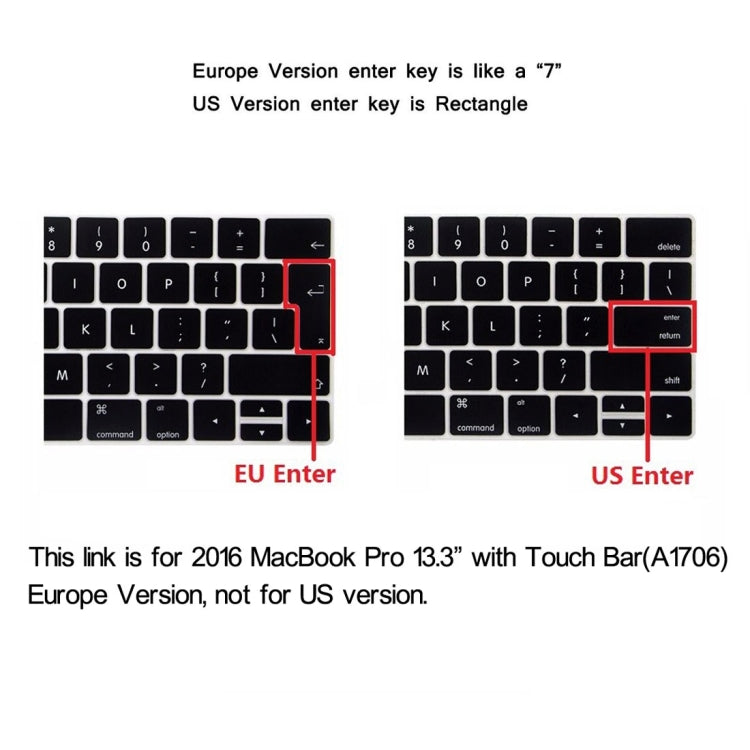 ENKAY Hat-Prince 2 in 1 Crystal Hard Shell Plastic Protective Case + Europe Version Ultra-thin TPU Keyboard Protector Cover for 2016 MacBook Pro 13.3 Inch with Touch Bar (A1706) (Red) - MacBook Pro Cases by ENKAY | Online Shopping South Africa | PMC Jewellery | Buy Now Pay Later Mobicred